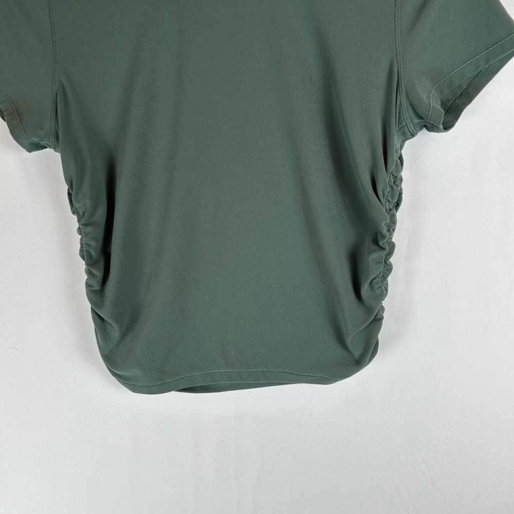 Lululemon All It Takes Short Sleeve T-Shirt Ruched Side Green Slim Fit - Picture 4 of 7